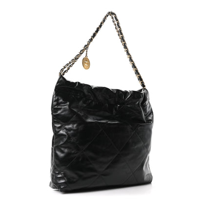 Chanel Shiny Calfskin Quilted Small Chanel 22 Black 4 of 12