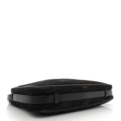 Saint Laurent Suede Flat Messenger Bag Black 4 of 11