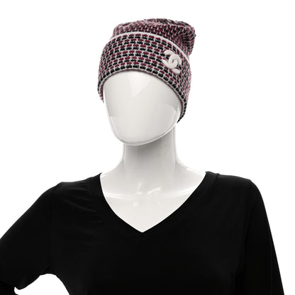 Chanel Cashmere CC Beanie Hat Pink Multicolor 2 of 6