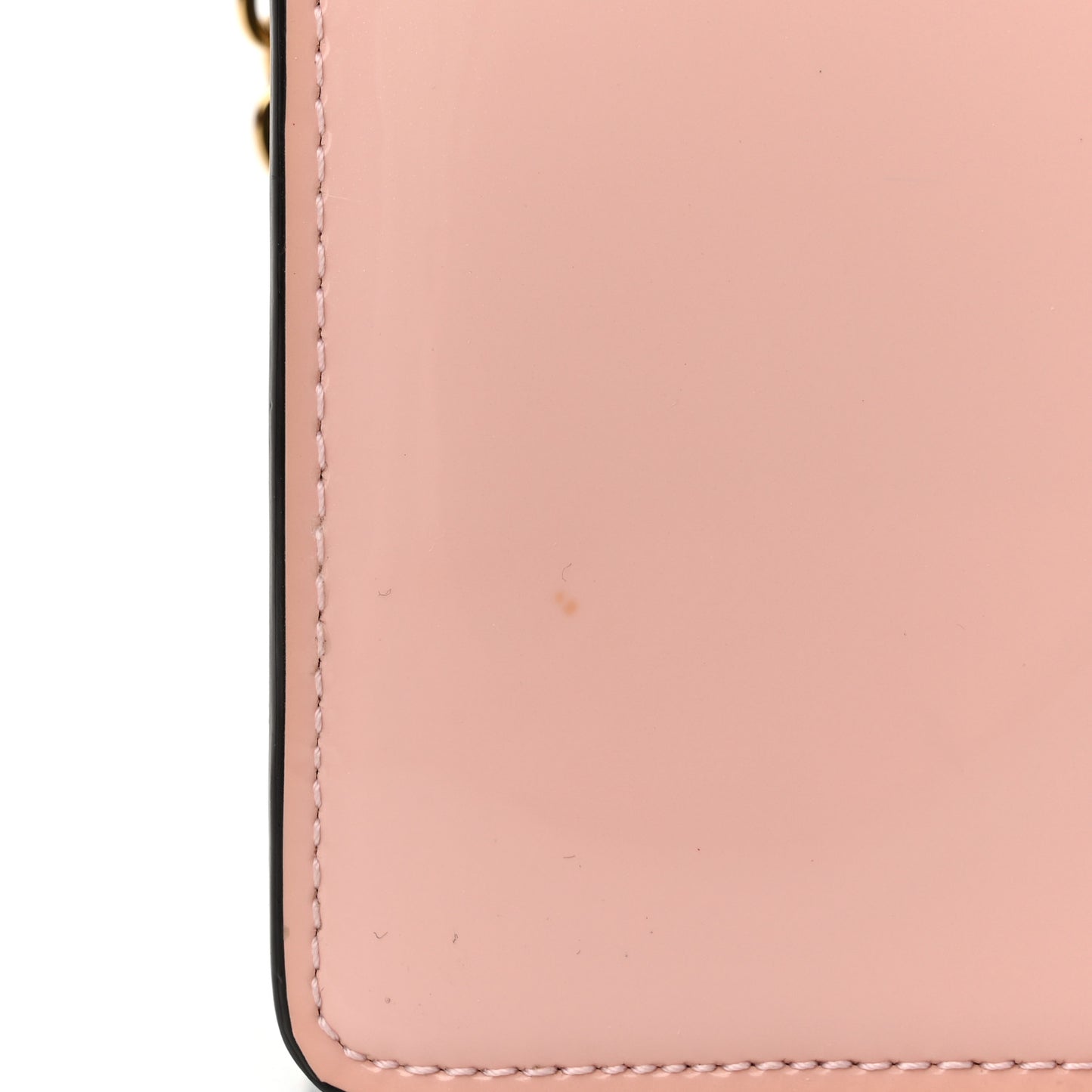 Patent Calfskin Monogram Cherrywood Chain Wallet Rose Ballerine
