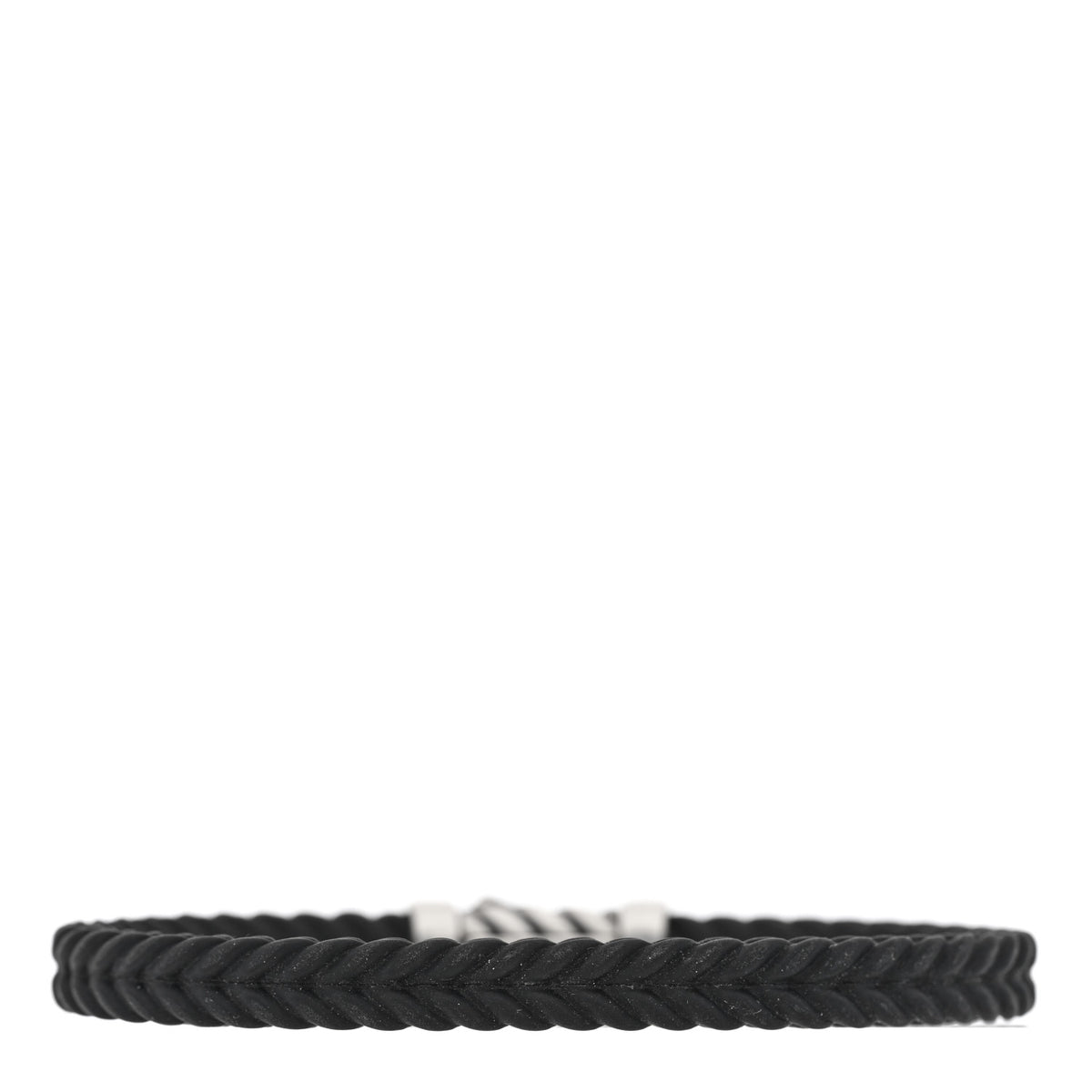 Sterling Silver Rubber Diamond Chevron Bracelet