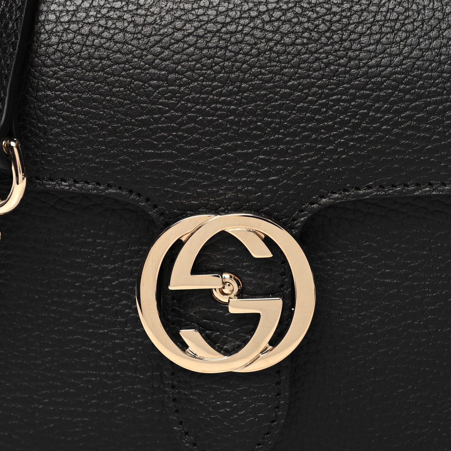 Dollar Calfskin Small Interlocking G Shoulder Bag Black