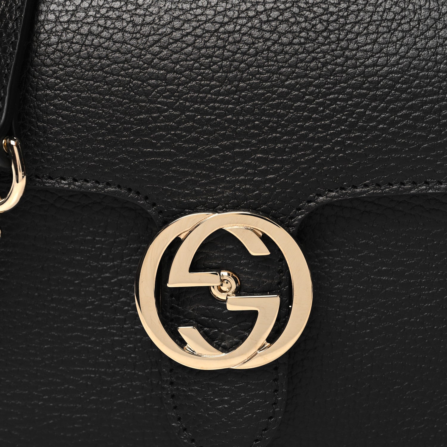 Gucci Dollar Calfskin Small Interlocking G Shoulder Bag Black 9 of 11