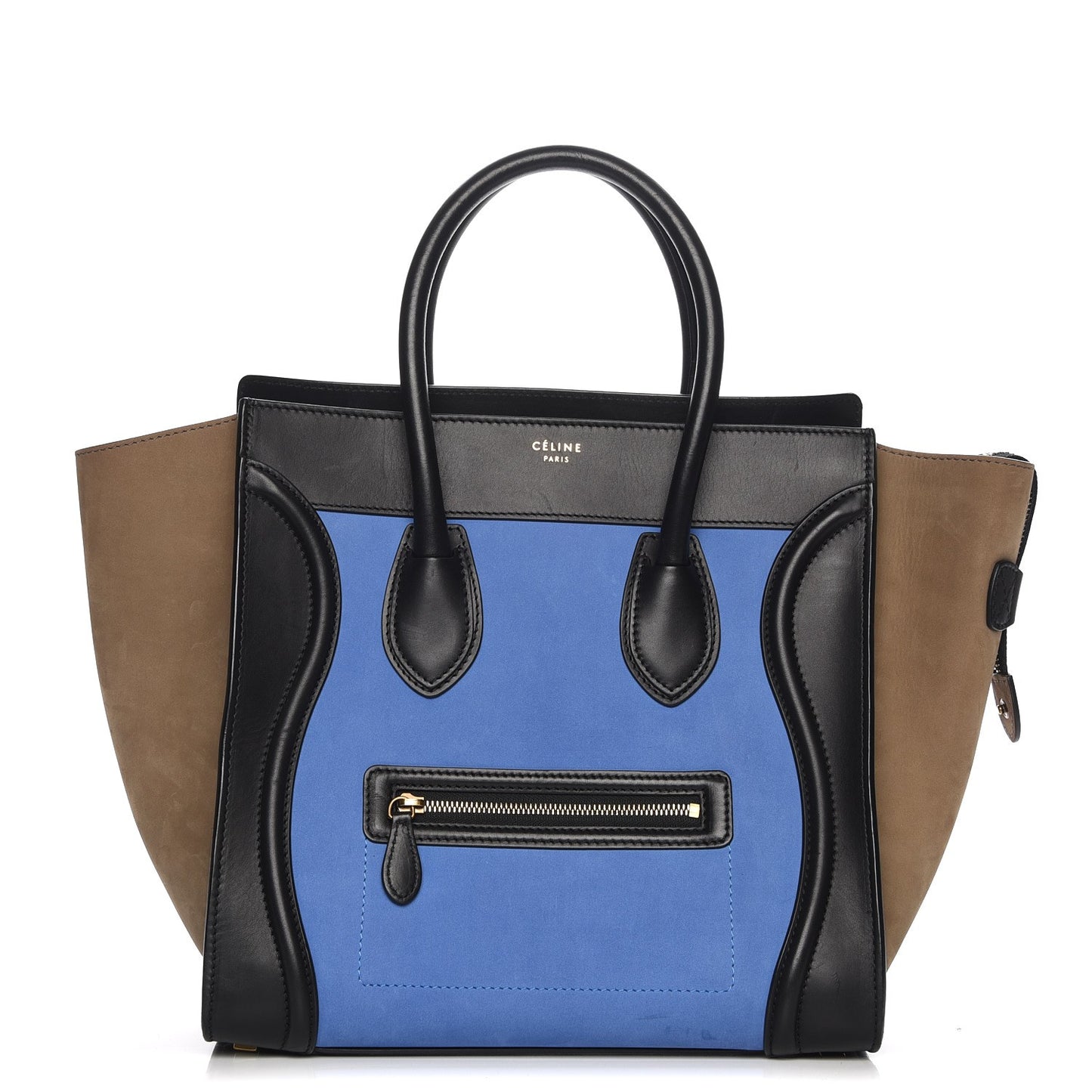 Nubuck Smooth Calfskin Mini Tri-Color Luggage Royal Blue