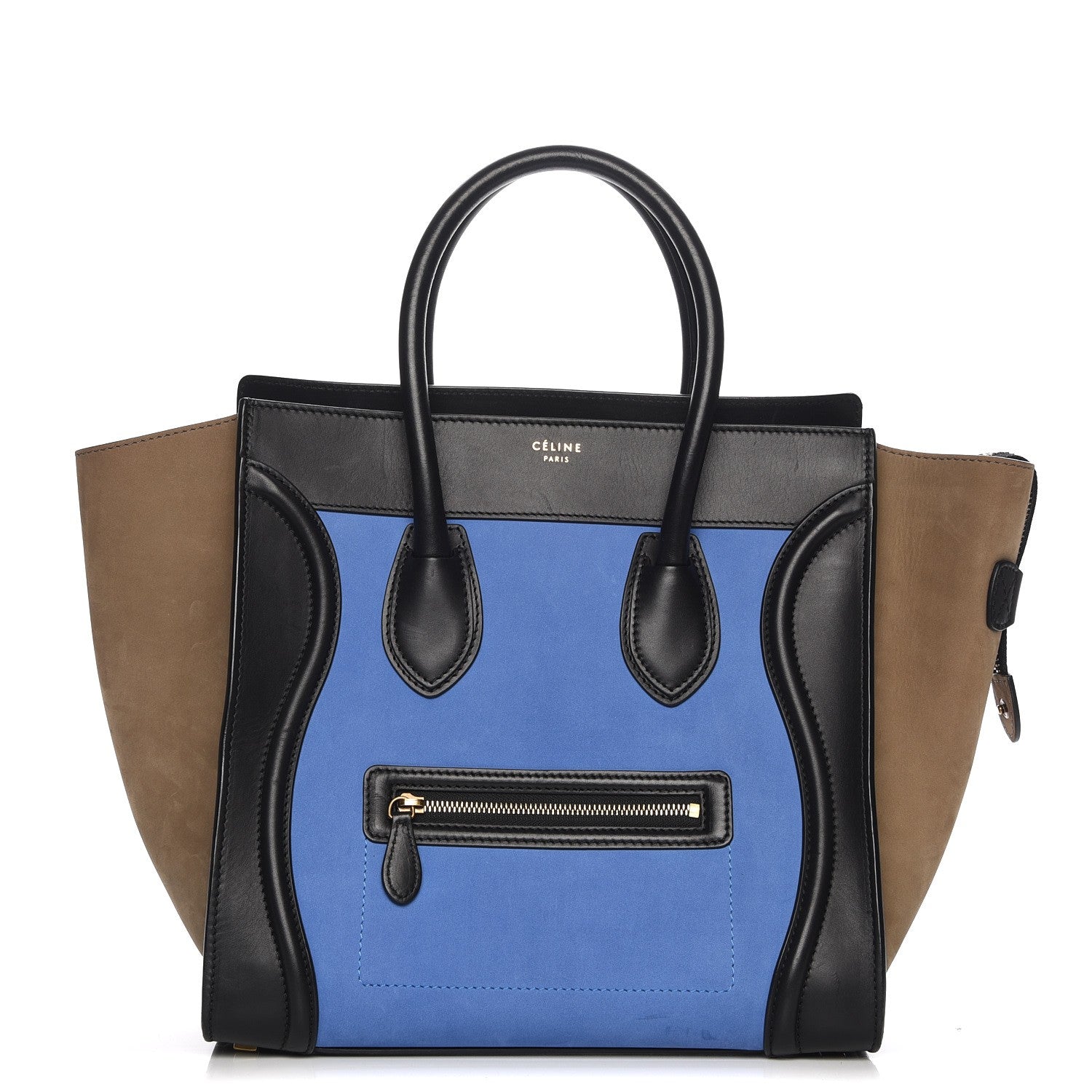 Celine Nubuck Smooth Calfskin Mini Tri-Color Luggage Royal Blue 1 of 7