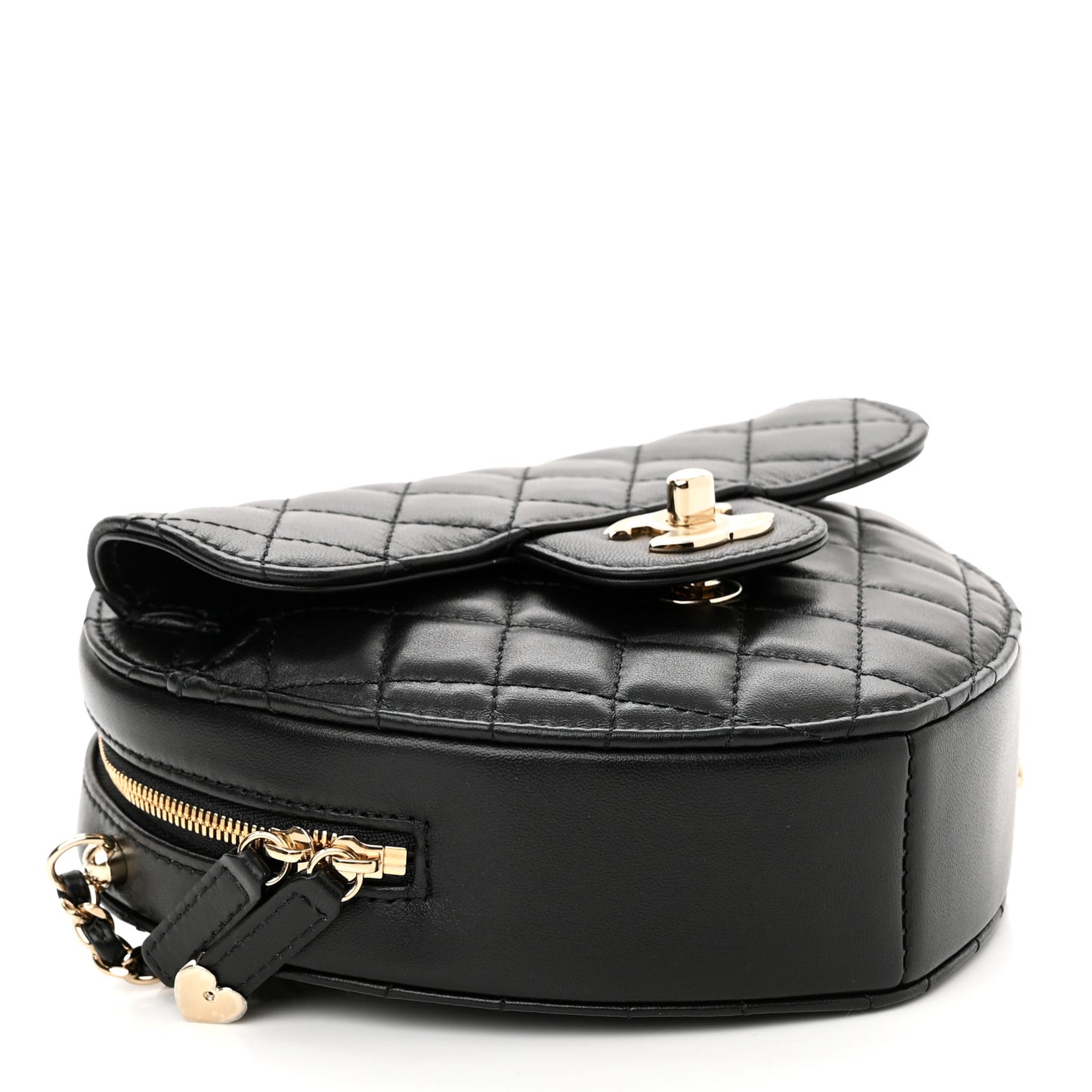 Lambskin Quilted CC In Love Heart Bag Black