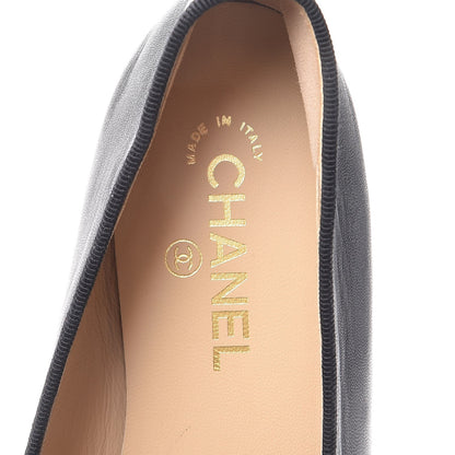 Chanel Lambskin Patent CC Cap Toe Ballerina Flats 41.5 Black 7 of 9