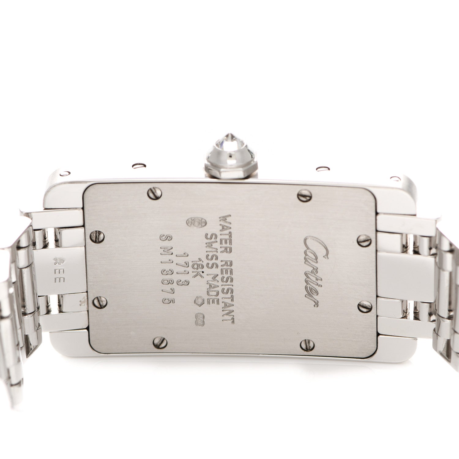 Cartier 18K White Gold Diamond 19mm Tank Americaine Quartz Watch 4 of 4