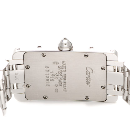 Cartier 18K White Gold Diamond 19mm Tank Americaine Quartz Watch 4 of 4