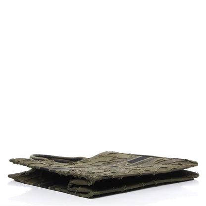 Christian Dior Canvas Embroidered Camouflage Book Tote Green 4 of 9