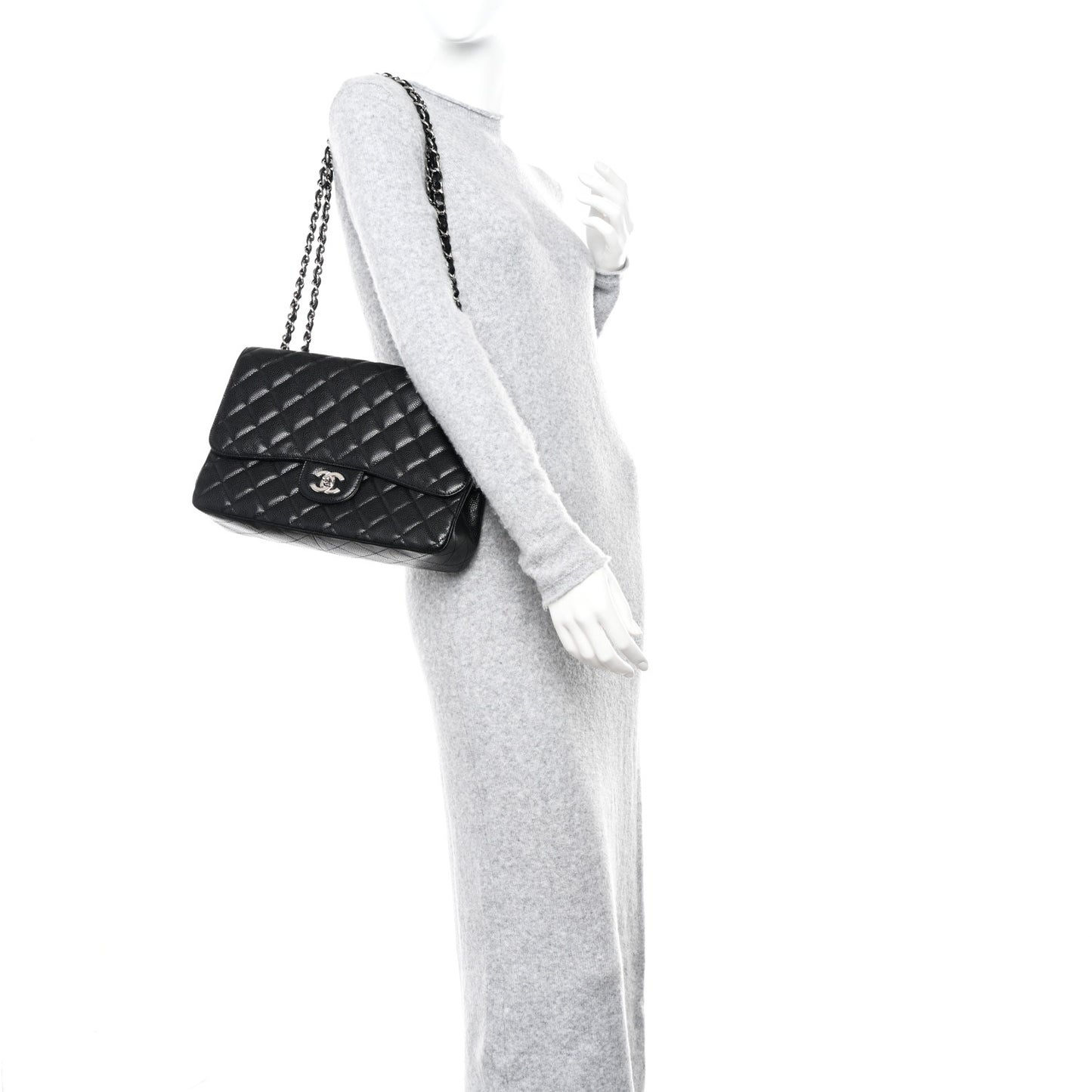 Caviar Quilted Jumbo Single Flap Black
