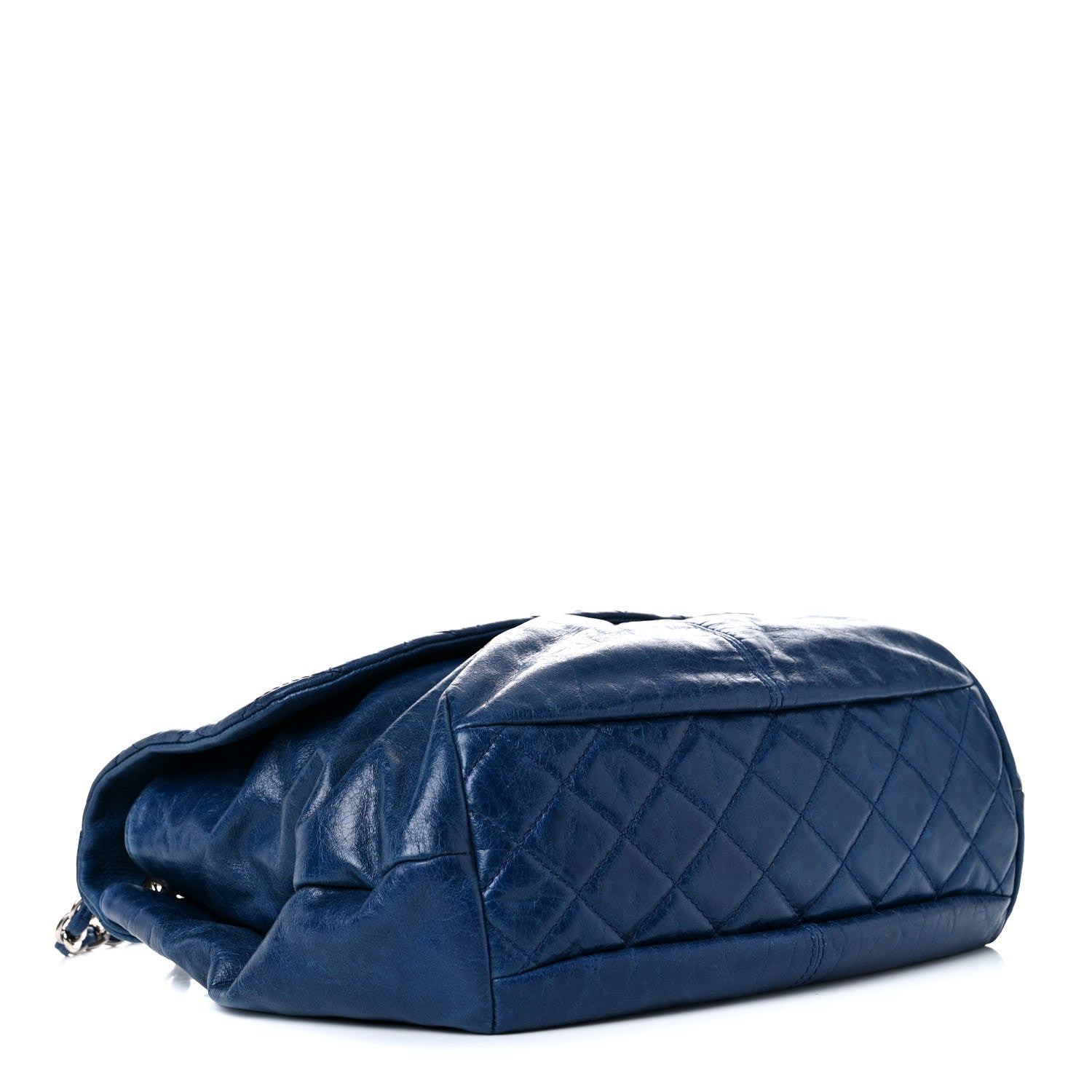 Chanel Shiny Lambskin Quilted Large Trianon Messenger Flap Marine 4 of 19