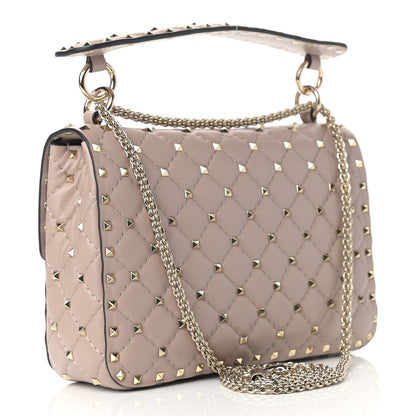 Valentino Garavani Lambskin Medium Rockstud Spike Shoulder Bag Poudre 3 of 8