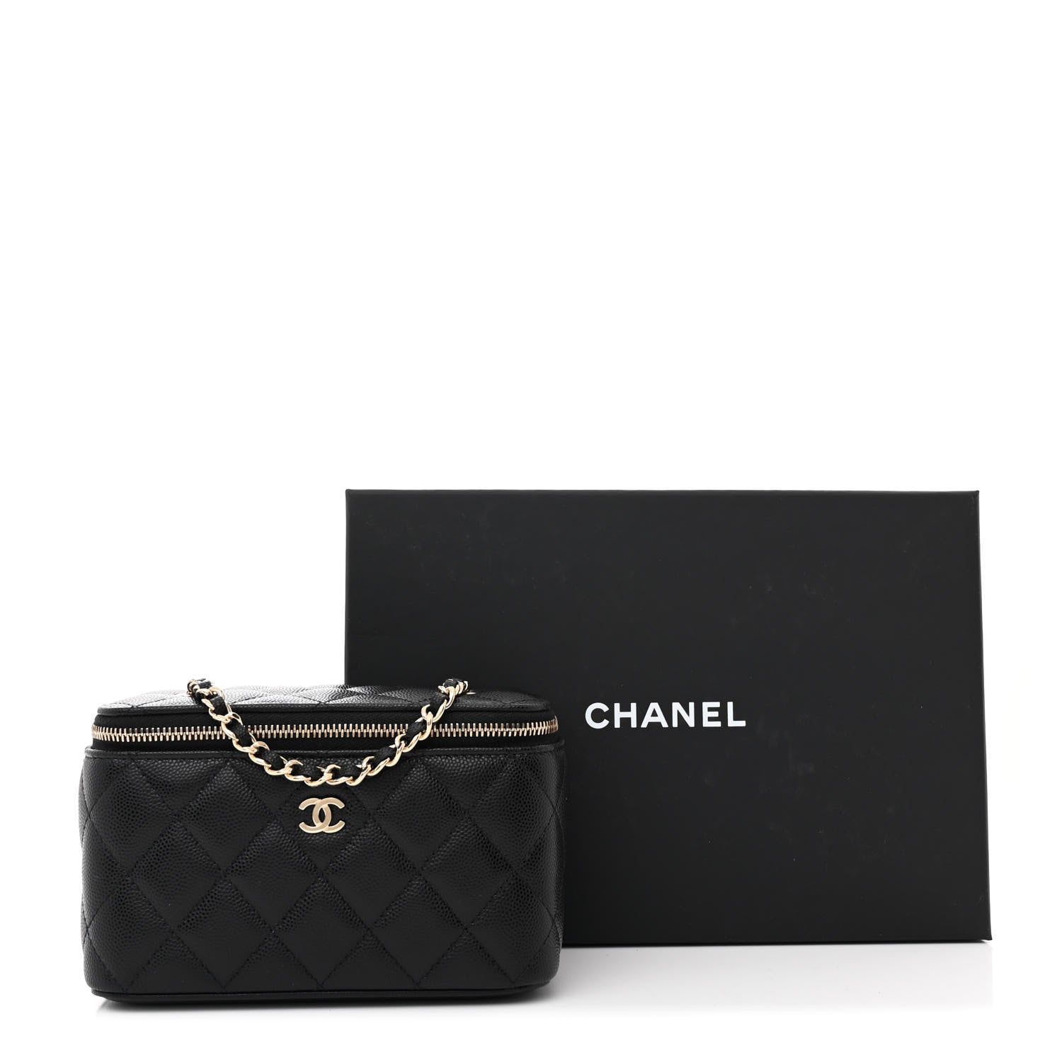 Chanel Caviar Quilted Small Vanity Case With Chain Black 11 of 11