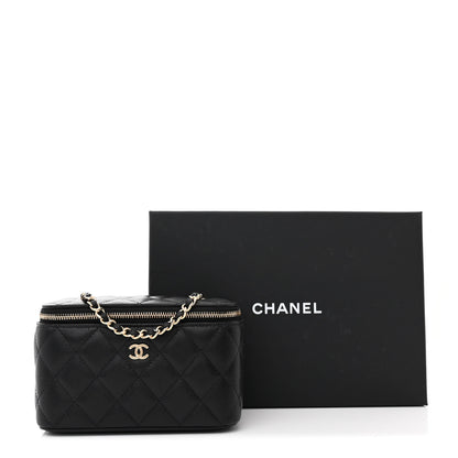 Chanel Caviar Quilted Small Vanity Case With Chain Black 11 of 11