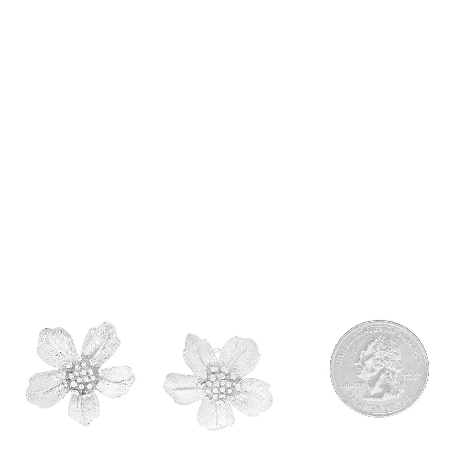 Sterling Silver Dogwood Blossom Flower Earrings