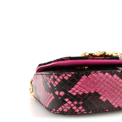 Dolce & Gabbana Patchwork Snakeskin Brocade DG Girls Chain Shoulder Bag Multicolor 8 of 9