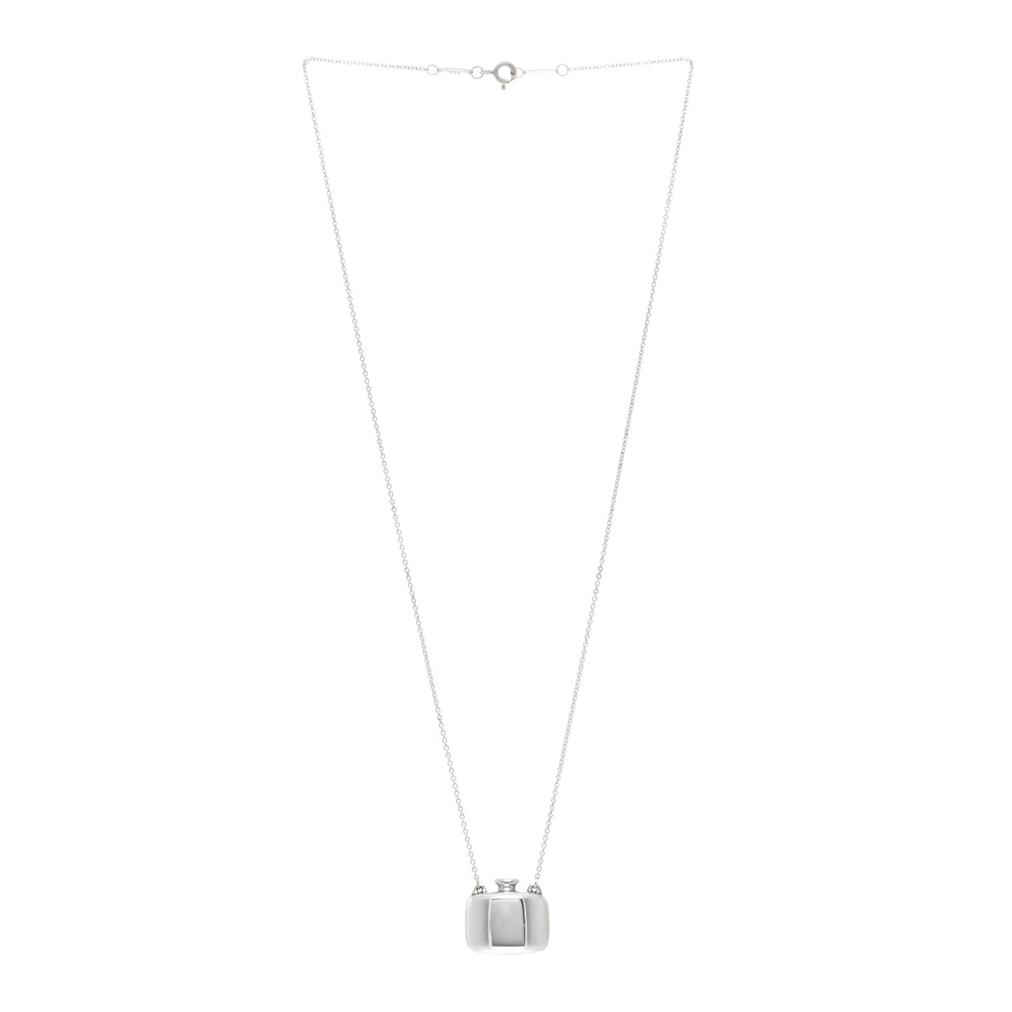 Sterling Silver Elsa Peretti Square Bottle Pendant Necklace