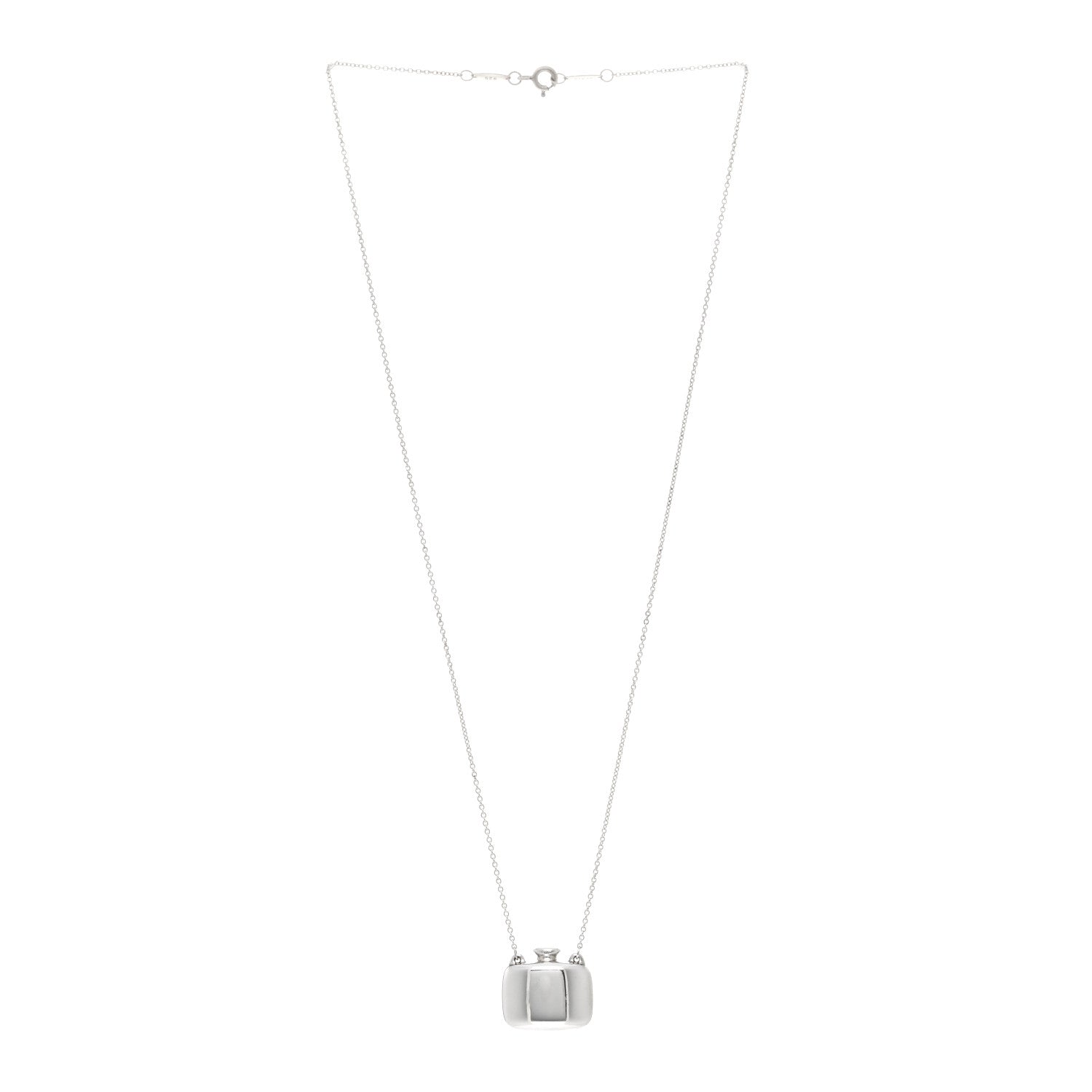 Tiffany Sterling Silver Elsa Peretti Square Bottle Pendant Necklace 3 of 4