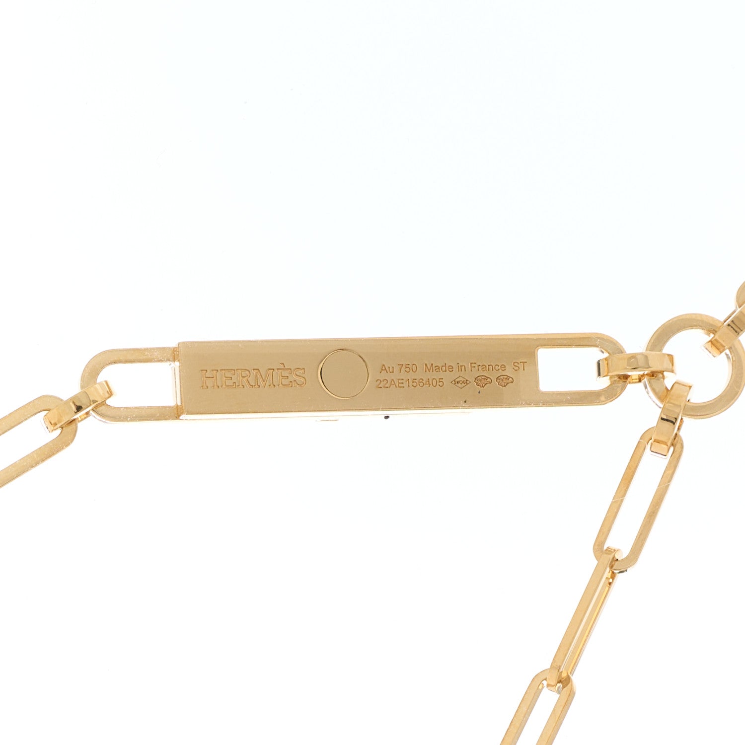 Hermes 18K Yellow Gold Diamond PM Kelly Chaine Lariat Necklace ST 3 of 4