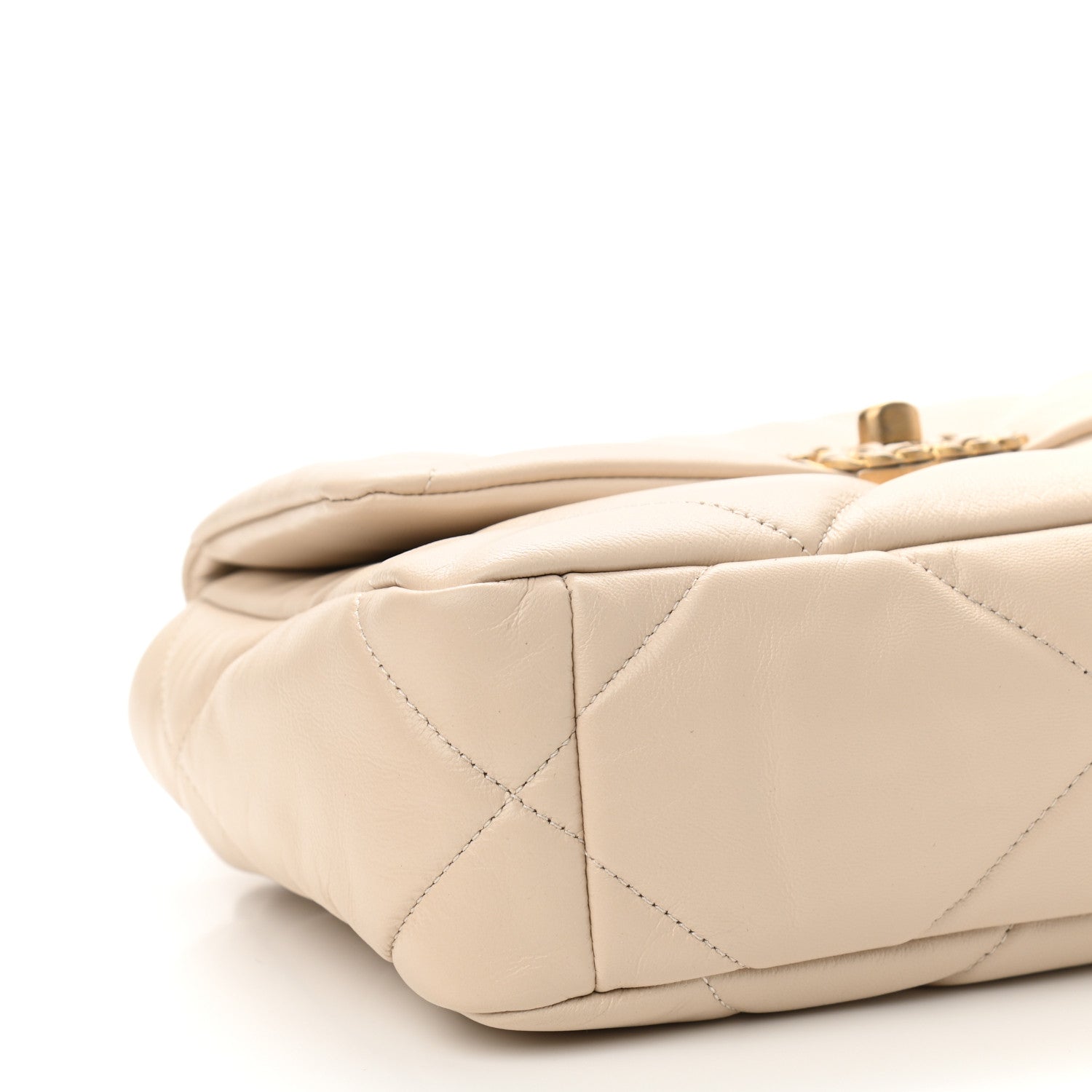 Chanel Goatskin Quilted Medium Chanel 19 Flap Beige 9 of 11