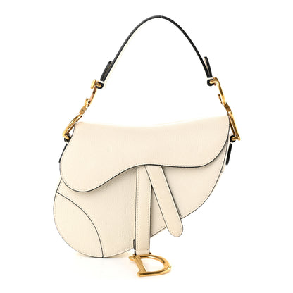 Christian Dior Grained Calfskin Mini Saddle Bag White 1 of 9