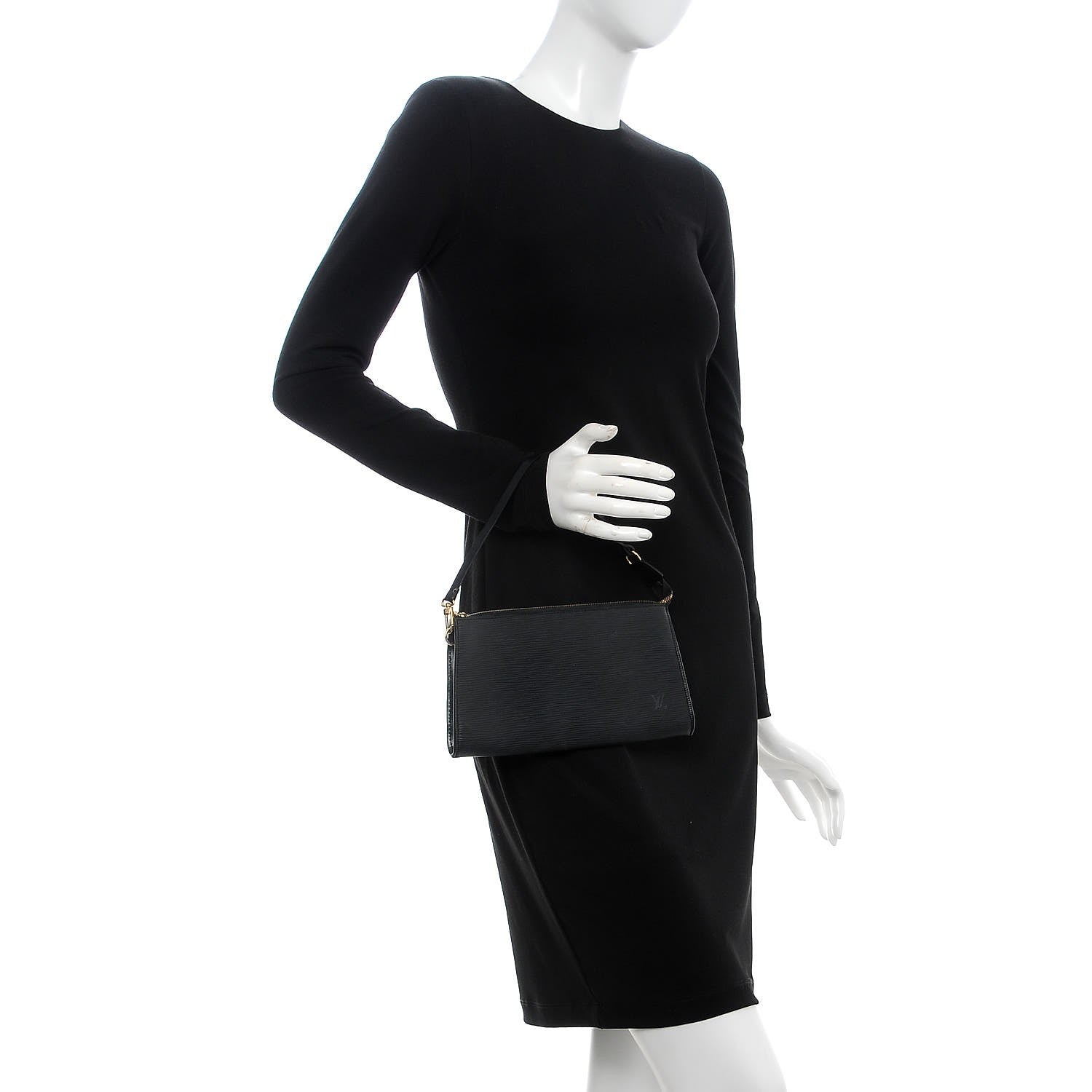 Louis Vuitton Epi Pochette Accessories 24 Black 3 of 9