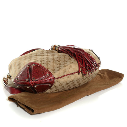 Gucci Monogram Python Large Unicef Indy Top Handle Hobo Red 4 of 9
