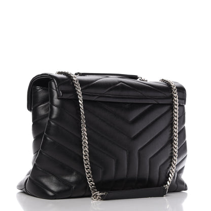 Saint Laurent Calfskin Y Quilted Monogram Medium Loulou Chain Satchel Black 3 of 12