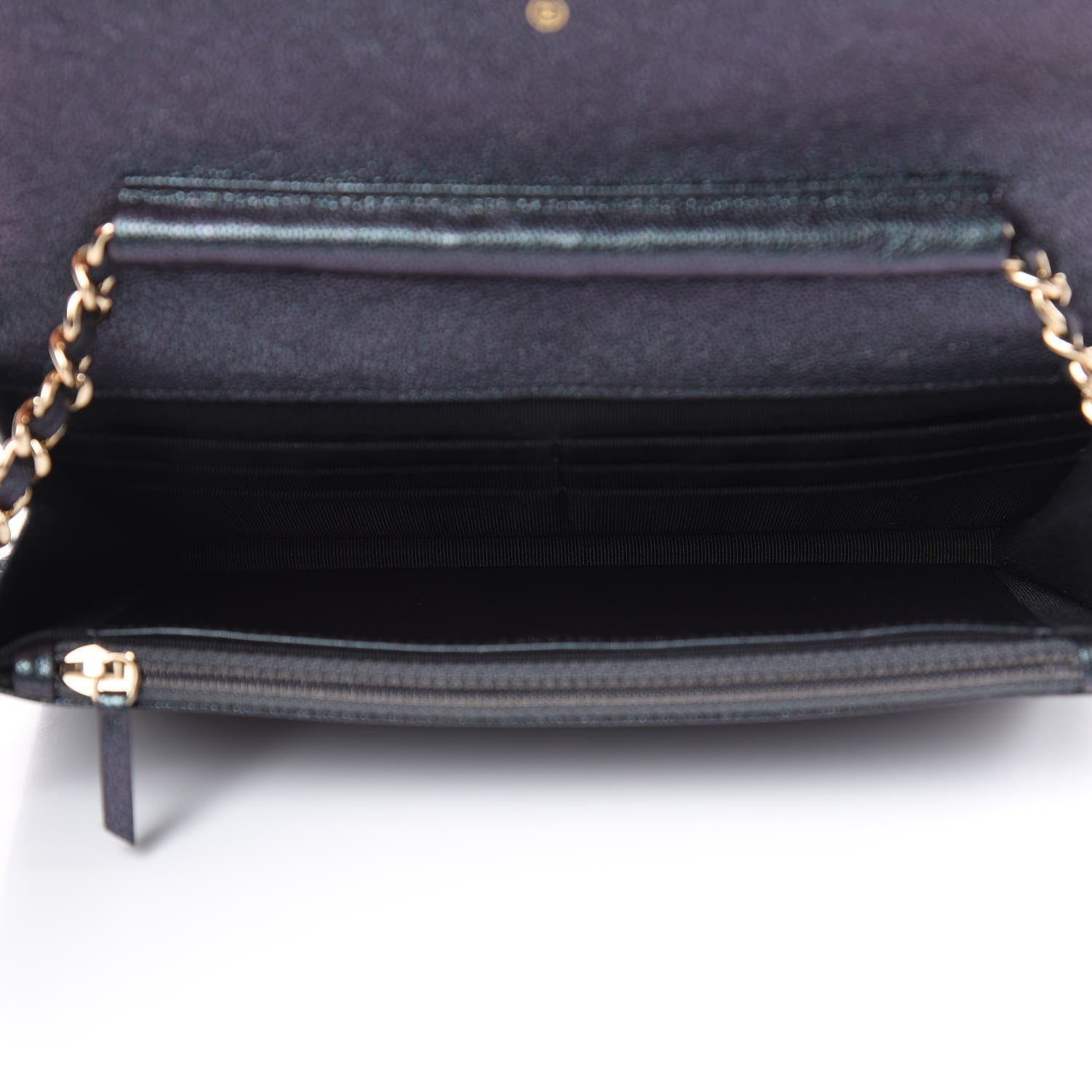 Chanel Iridescent Caviar Quilted Wallet On Chain WOC Black 5 of 12