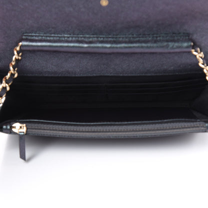 Chanel Iridescent Caviar Quilted Wallet On Chain WOC Black 5 of 12