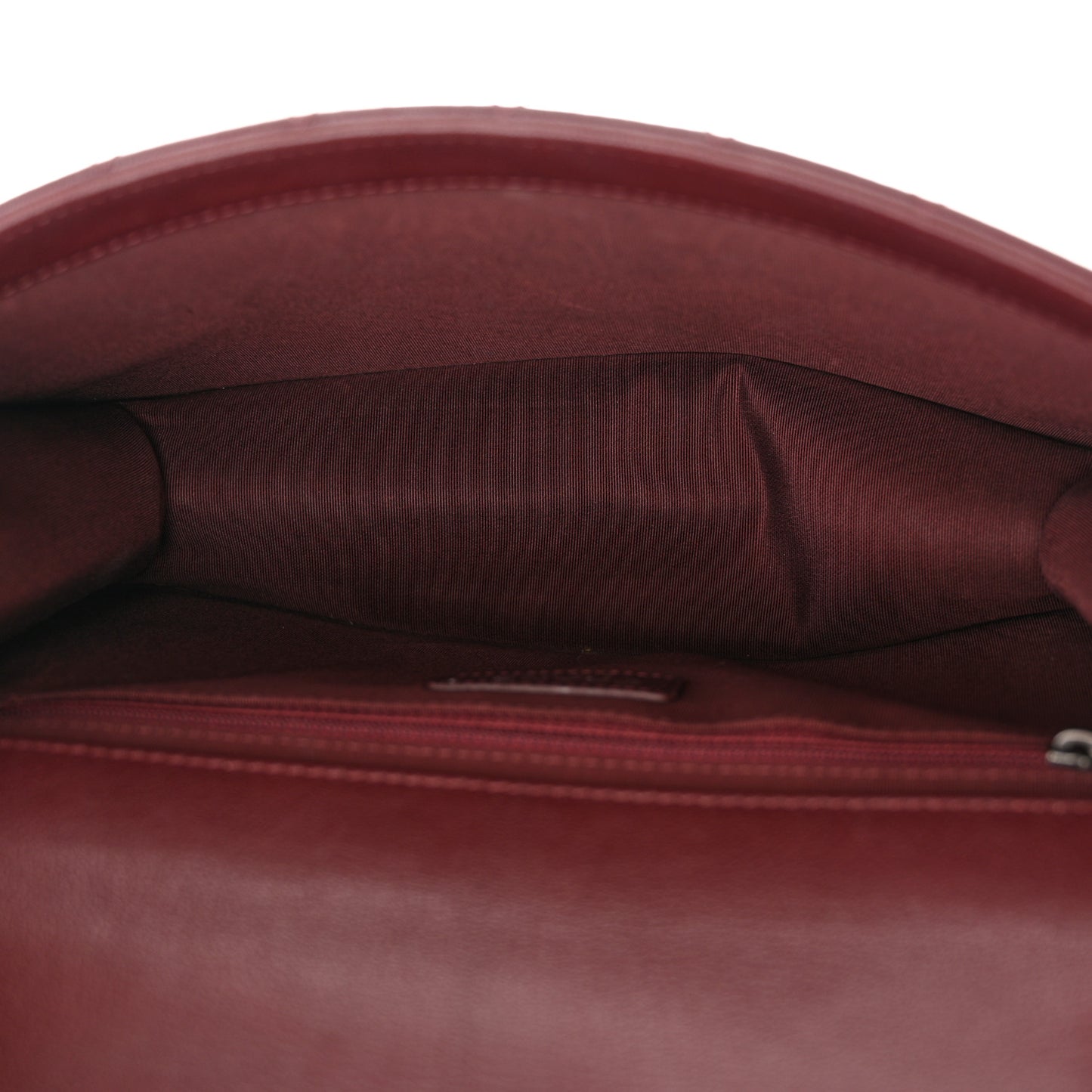 Goatskin Quilted Large CC University Top Handle Flap Burgundy