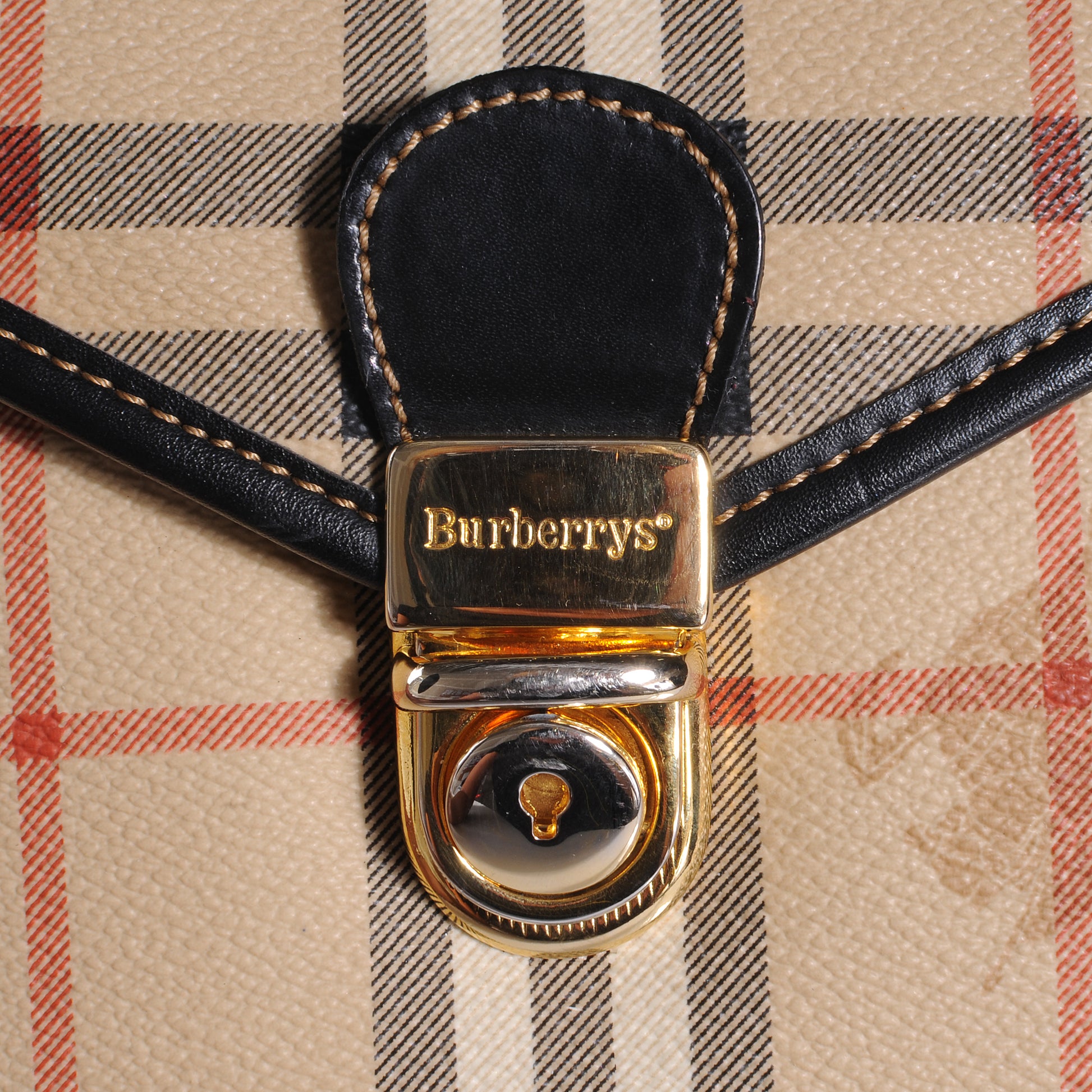 Burberry Haymarket Check Calfskin Briefcase Black 8 of 8