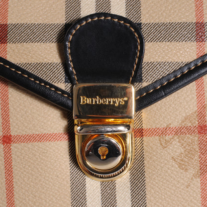 Burberry Haymarket Check Calfskin Briefcase Black 8 of 8