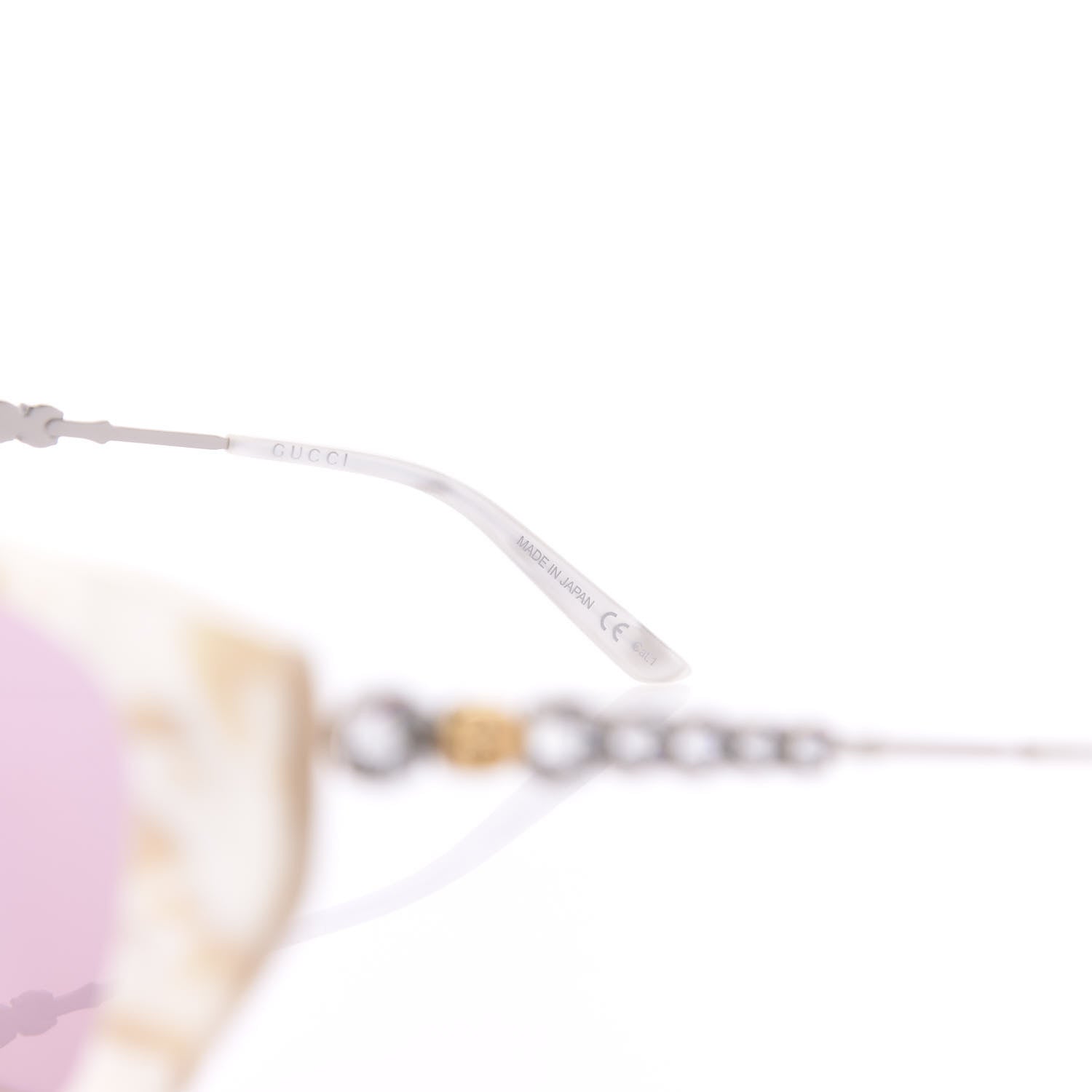 Gucci Crystal Embellished Cat Eye GG0641S Sunglasses White 6 of 8
