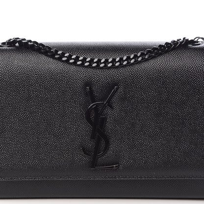 Saint Laurent Grain De Poudre Small Monogram Kate Satchel Black 7 of 9