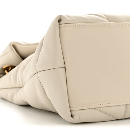 Saint Laurent Lambskin Quilted Medium Loulou Puffer Monogram Chain Satchel Crema Soft 9 of 15