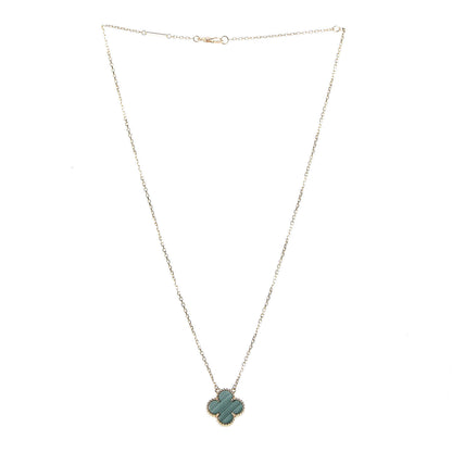 Van Cleef & Arpels 18K Yellow Gold Malachite Vintage Alhambra Pendant Necklace 3 of 7