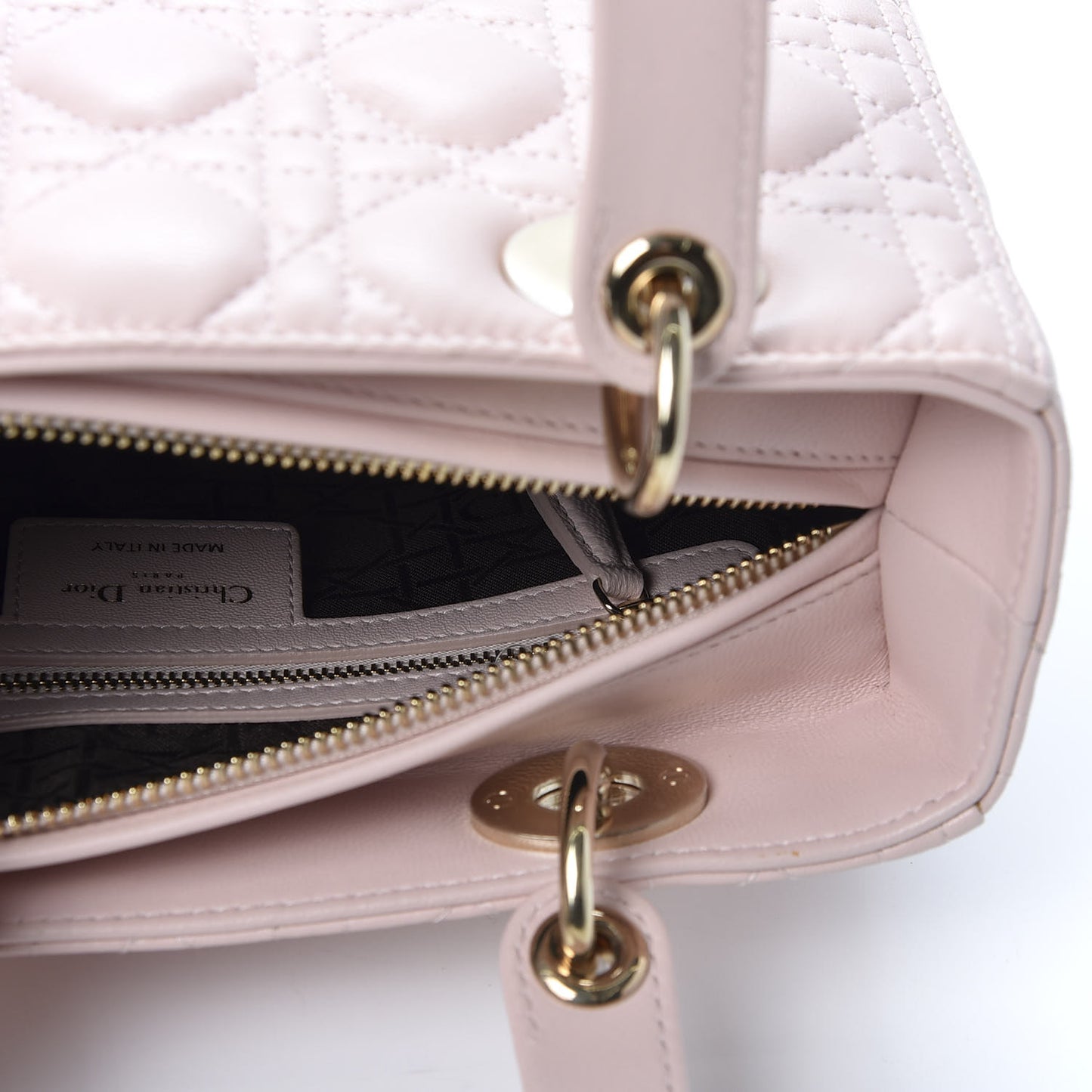 Lambskin Cannage Medium Lady Dior Light Pink
