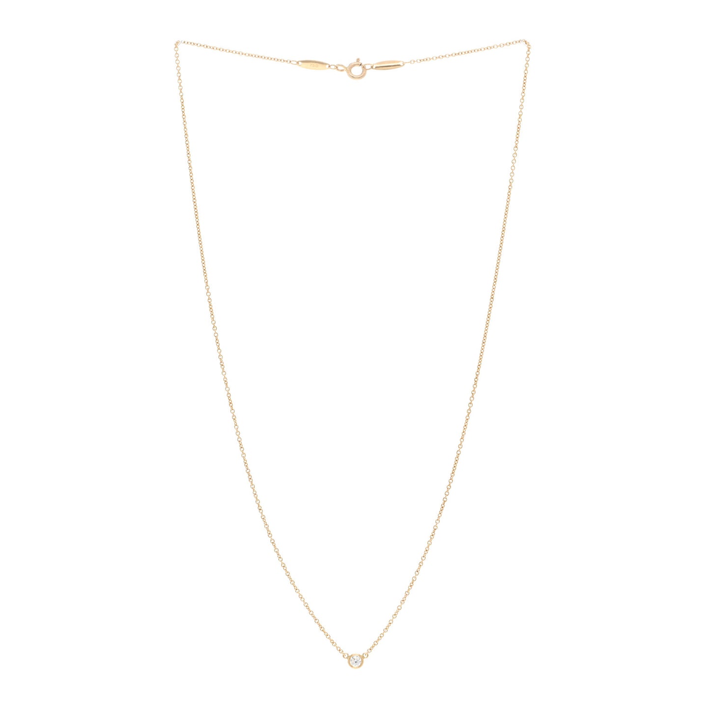 18K Yellow Gold Diamond .10ct Elsa Peretti Diamonds by the Yard Pendant Necklace