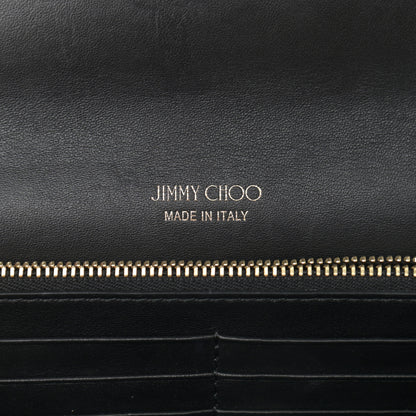 Jimmy Choo Suede Glitter Milla Wallet on Chain Black Gold 6 of 11