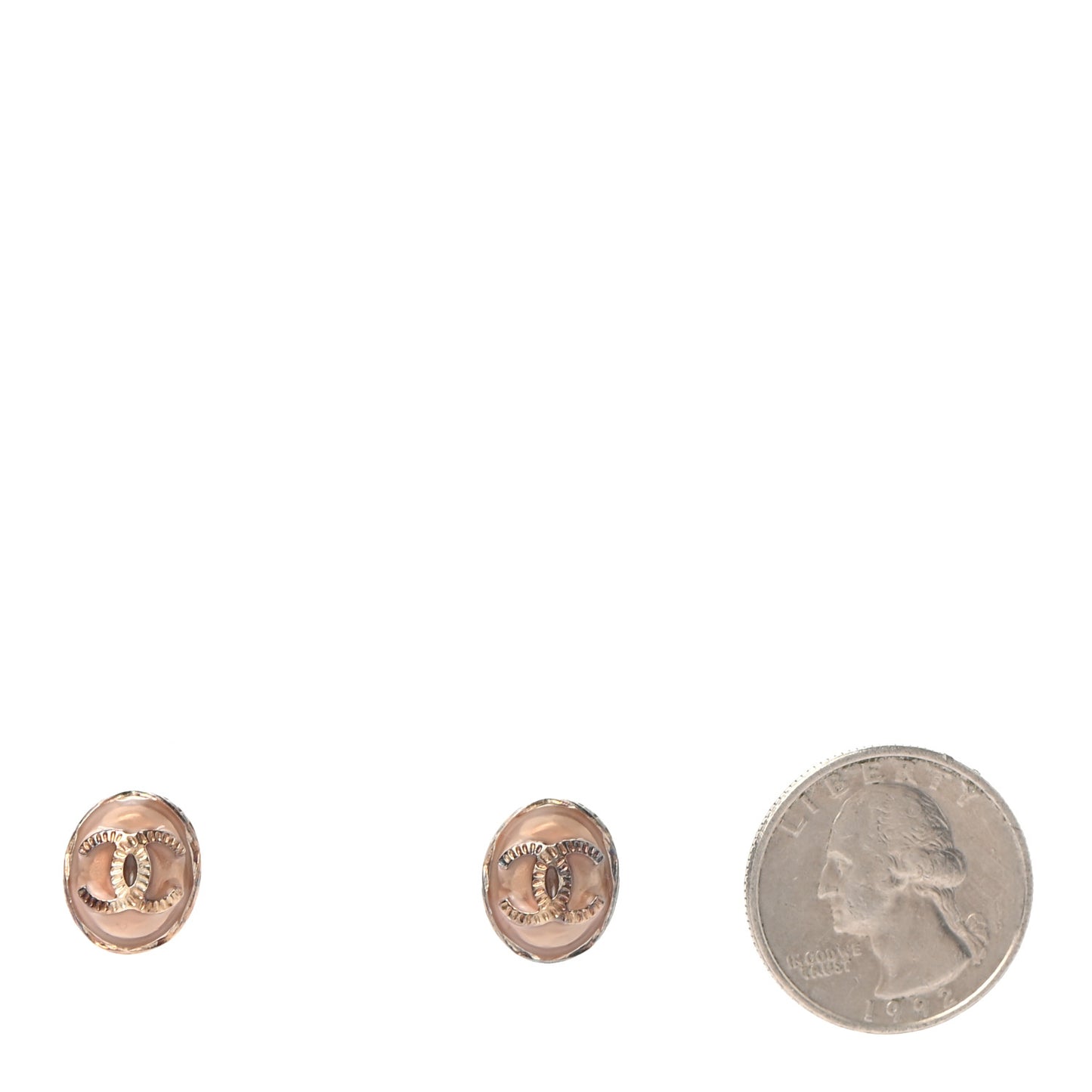 Resin CC Earrings Pink Gold