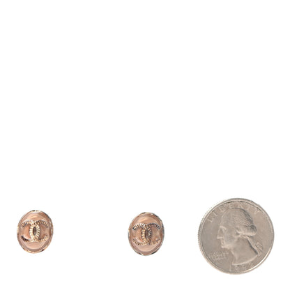 Chanel Resin CC Earrings Pink Gold 2 of 5