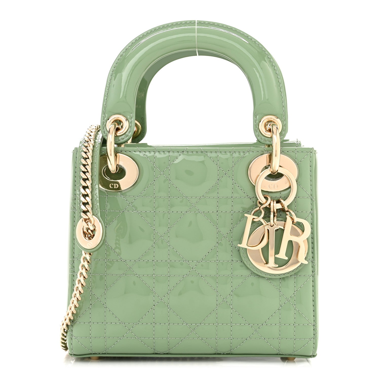 Christian Dior Patent Cannage Mini Lady Dior Mint Green 1 of 13