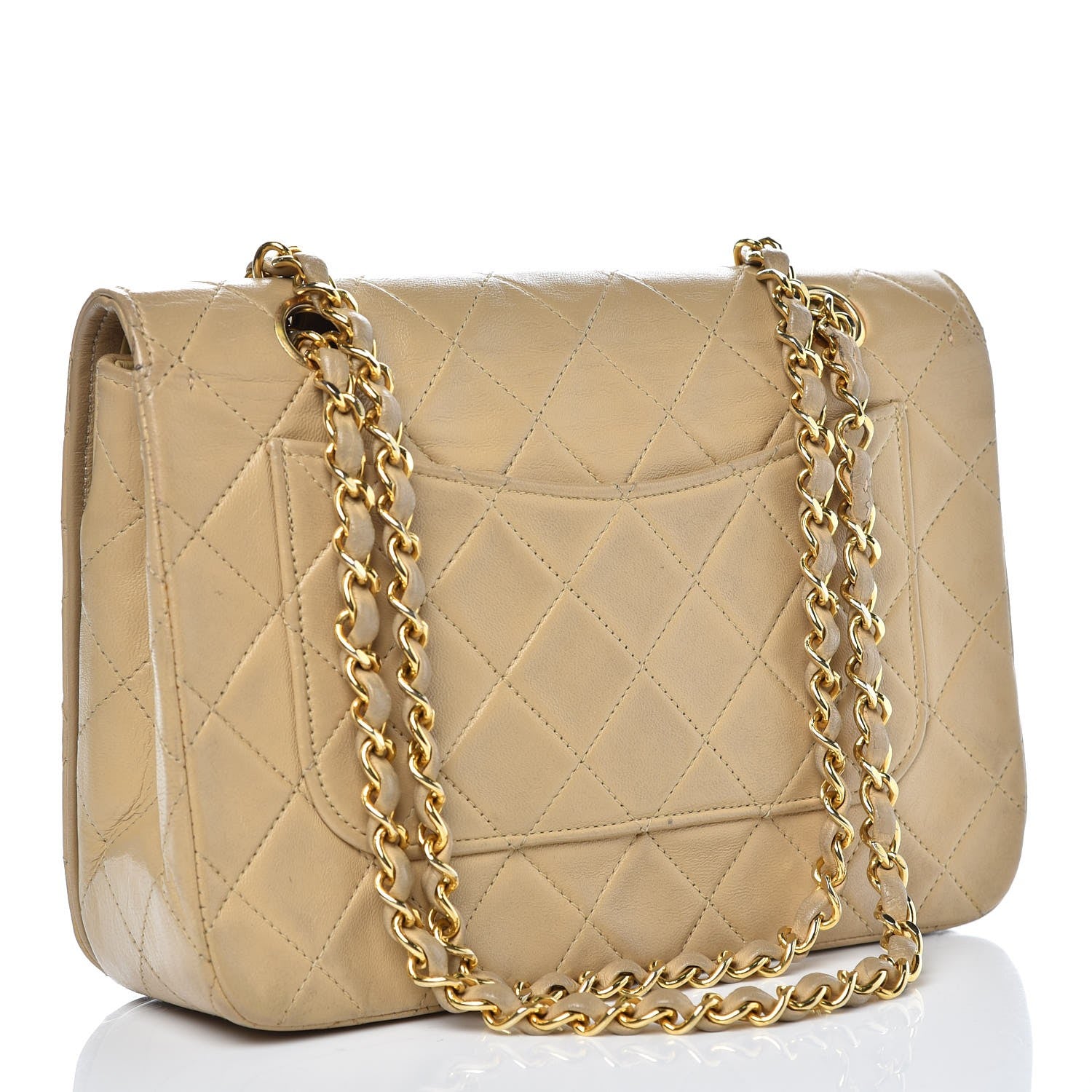 Chanel Lambskin Quilted Small Single Flap Beige 4 of 15