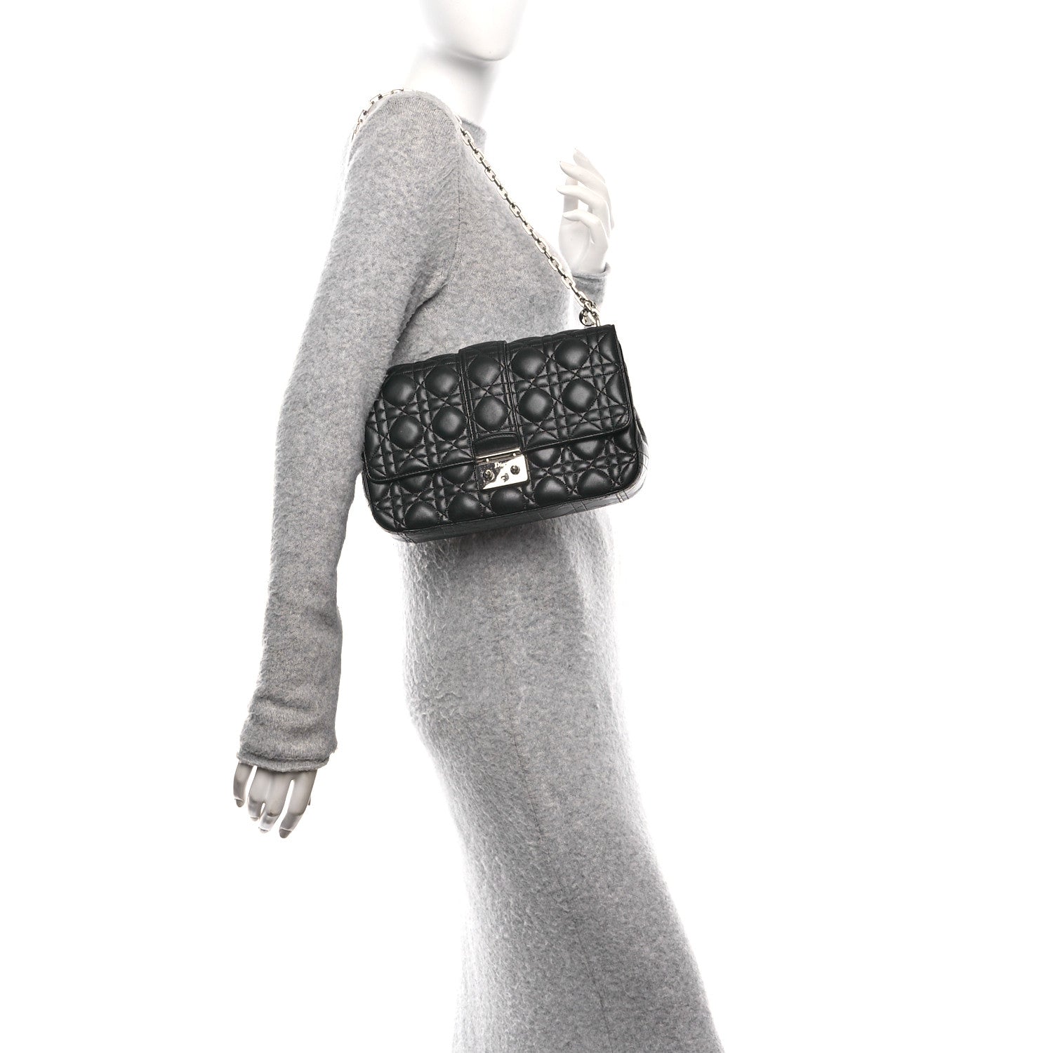 Christian Dior Lambskin Cannage Medium Miss Dior Flap Black 2 of 10