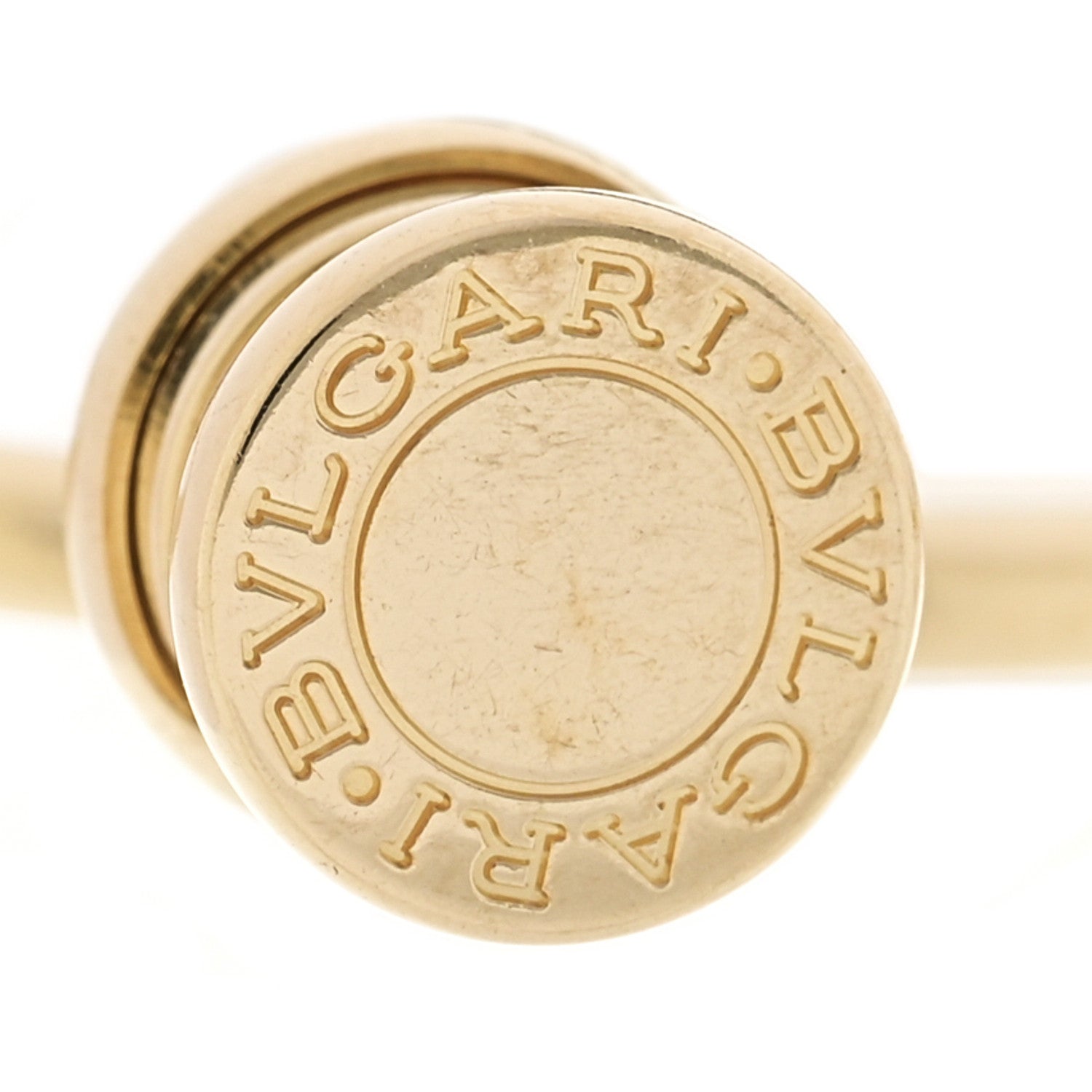 Bulgari 18K Yellow Gold B.Zero1 Dangle Hoop Earrings 3 of 3