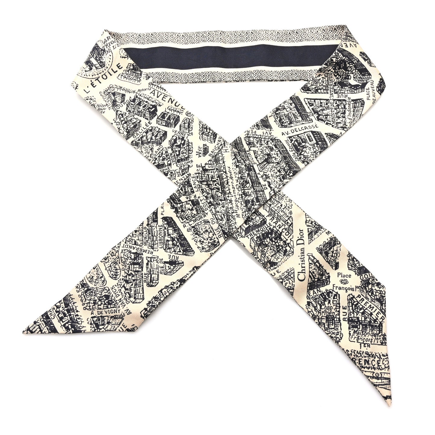 Silk Plan De Paris Mitzah Scarf Beige Black
