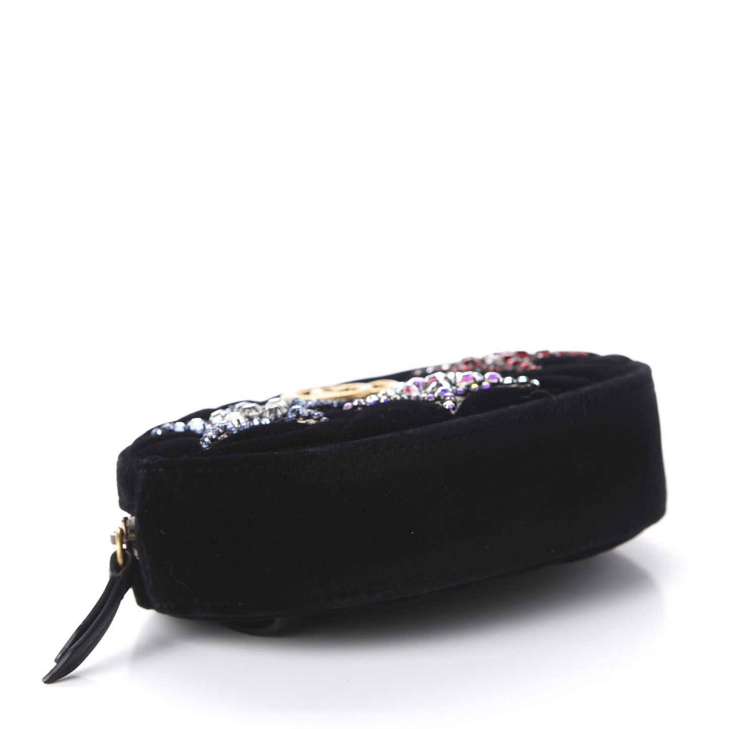 Velvet Matelasse Crystal Star GG Marmont Belt Bag 65 26 Black