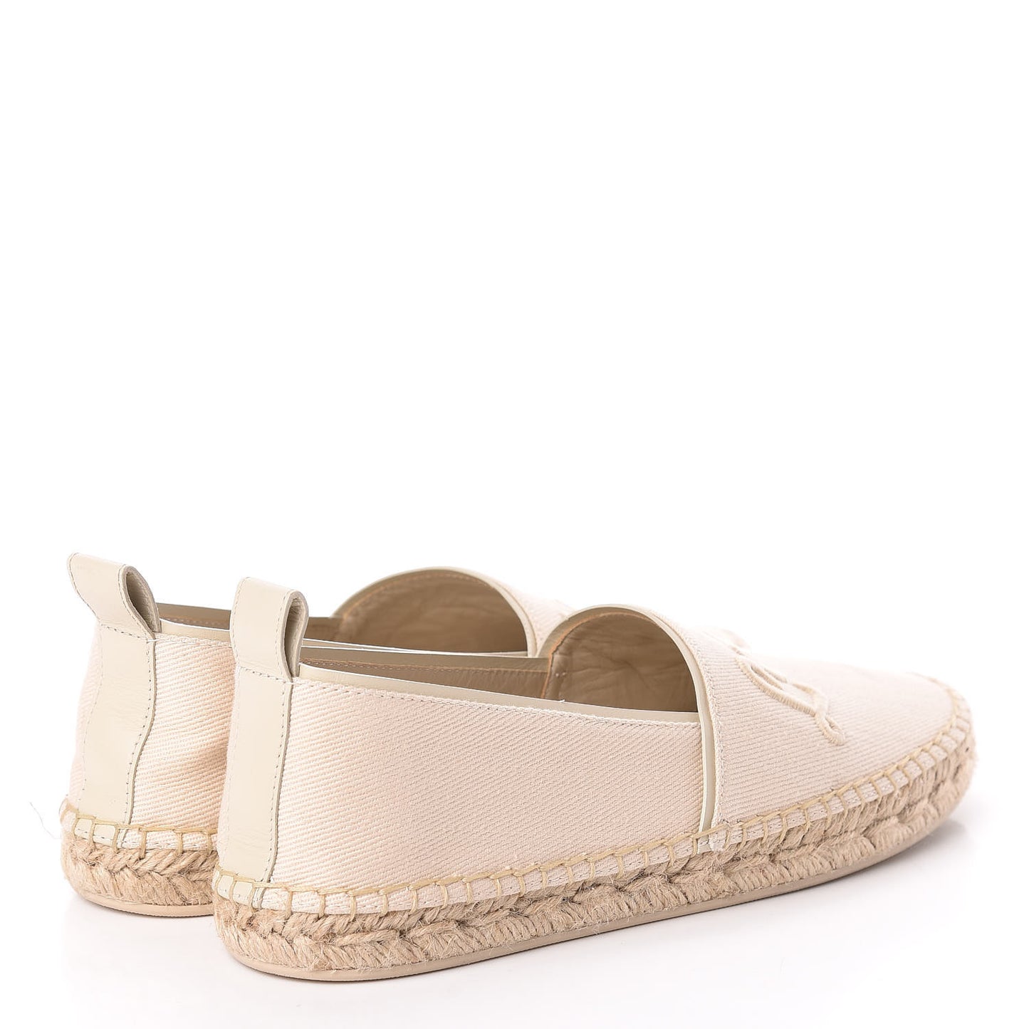 Canvas Waterfall Espadrille Flats 36 Ecru